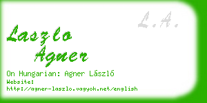 laszlo agner business card
